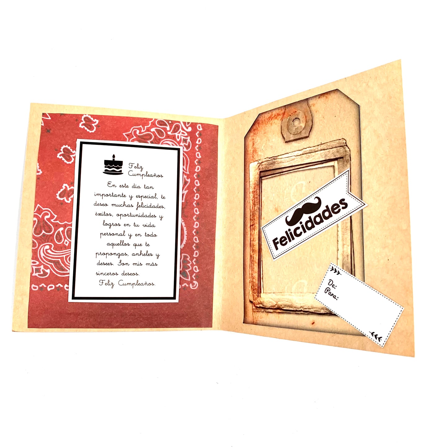 Tarjeta con decoración de botas